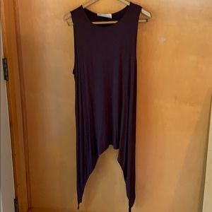 Black asymmetrical long top